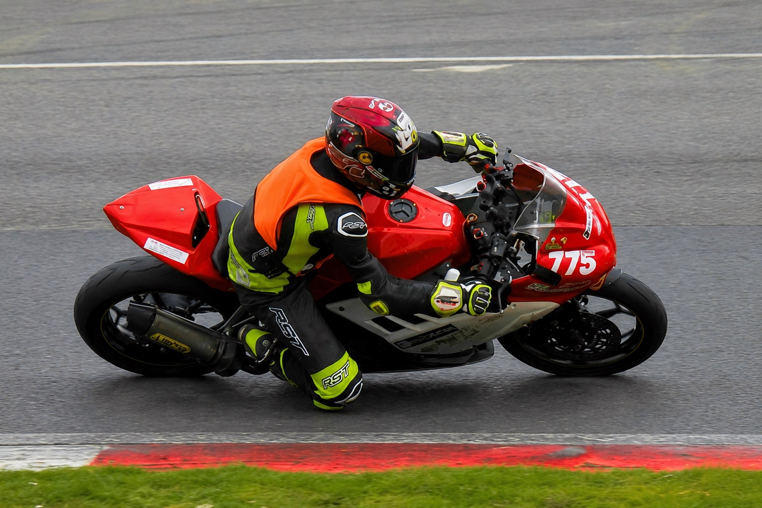 Christian Smith competing in his first road race on motorcycle number 775
