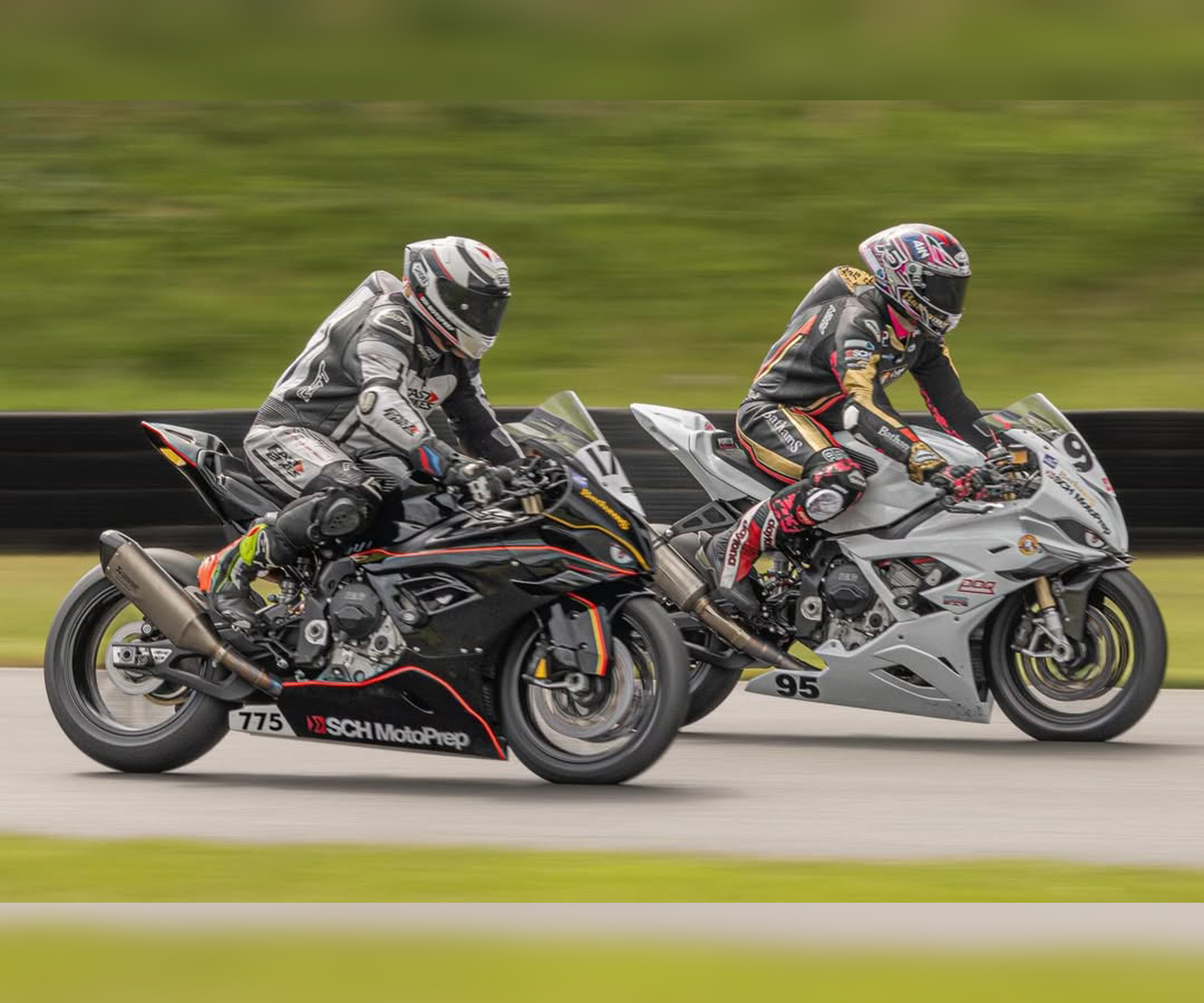 Smith Twins riders side by side at Mallory Park