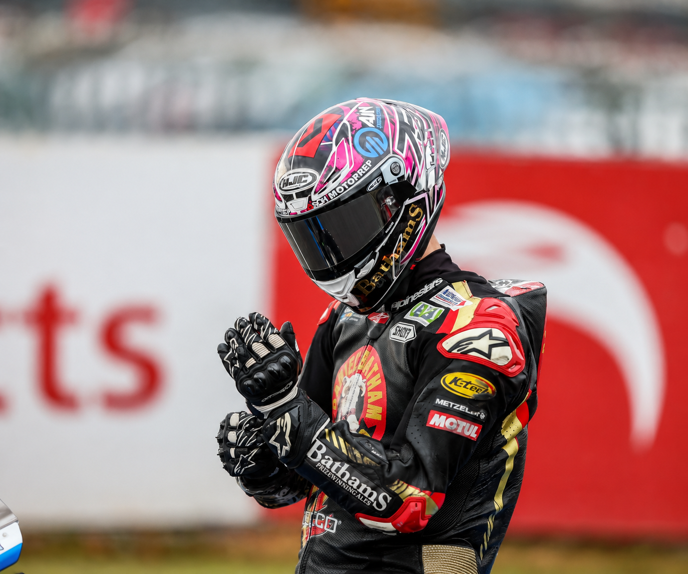 Smith Twins rider in racing leathers